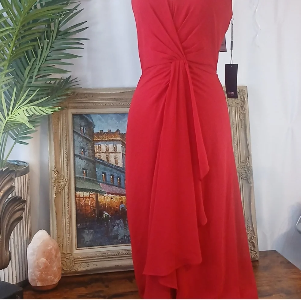 BNWT WHBM Elegant Red Halter Dress SZ 4 - Picture 4 of 10